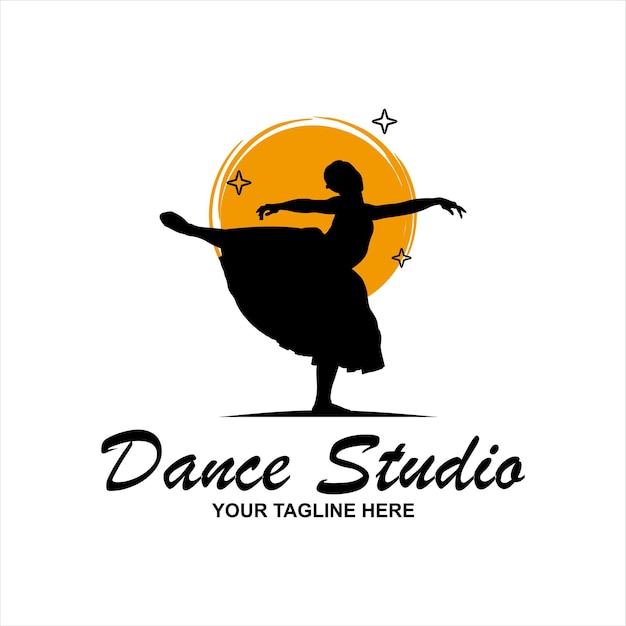 Vector logotipo de silueta de baile de ballet