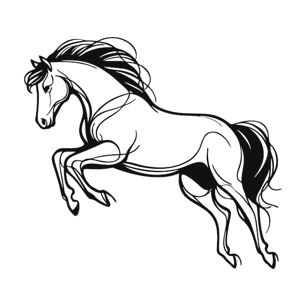 Logotipo de silueta de caballo de carrera Diseño vectorial equino para negocios