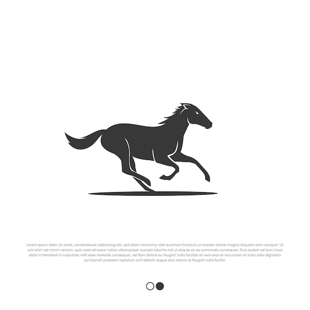 Vector logotipo de silueta de caballo de carreras