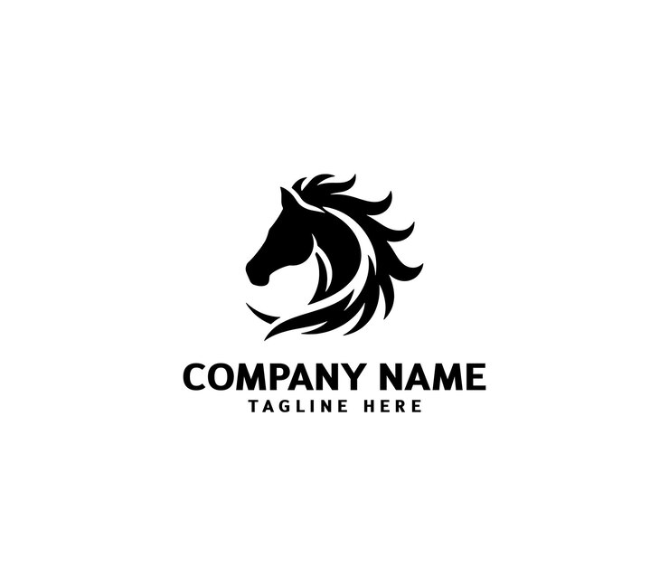 Logotipo de silueta de caballo vectorial Concepto de cabeza de caballo Modelo de logotipo de cabeza de caballero minimalista