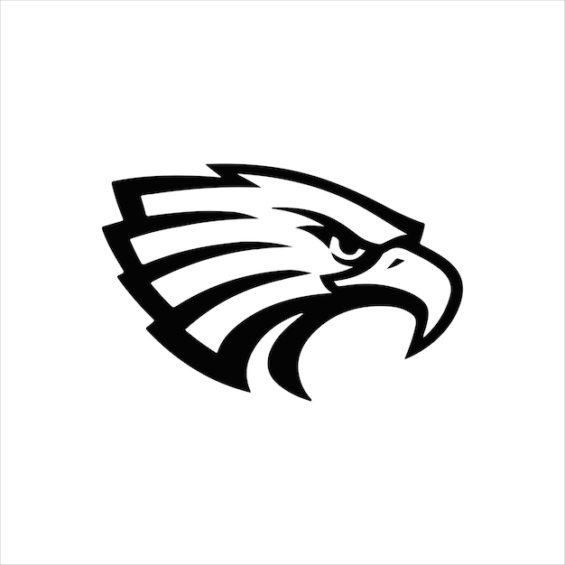 Logotipo de silueta de cabeza de águila audaz para una marca poderosa e intimidante