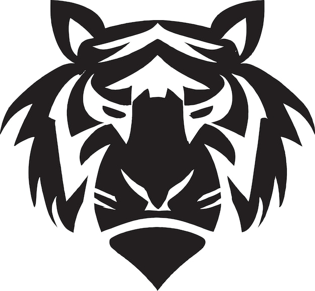Logotipo de silueta de cabeza de tigre con un toque moderno