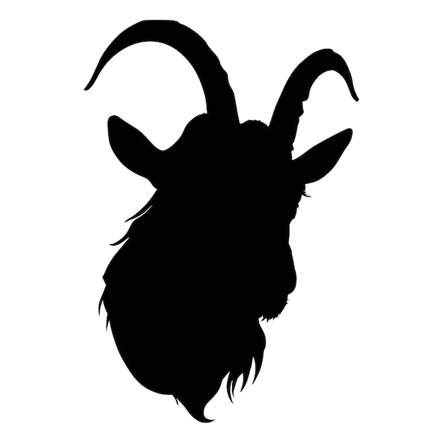 logotipo de silueta de cabra en blanco