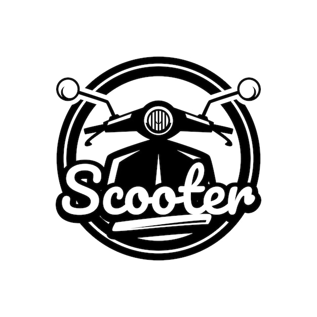 Vector logotipo de silueta de contorno de scooter