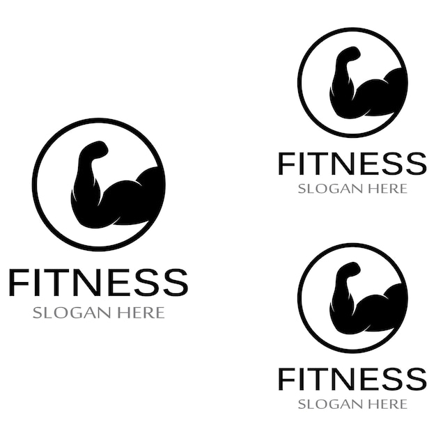 Logotipo de silueta de gimnasio y pesas diseño para gimnasio y pesas utilizando un concepto de diseño de plantilla de ilustración vectorial