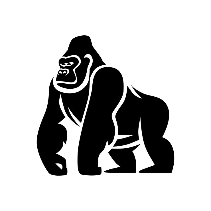 El logotipo de la silueta del gorila