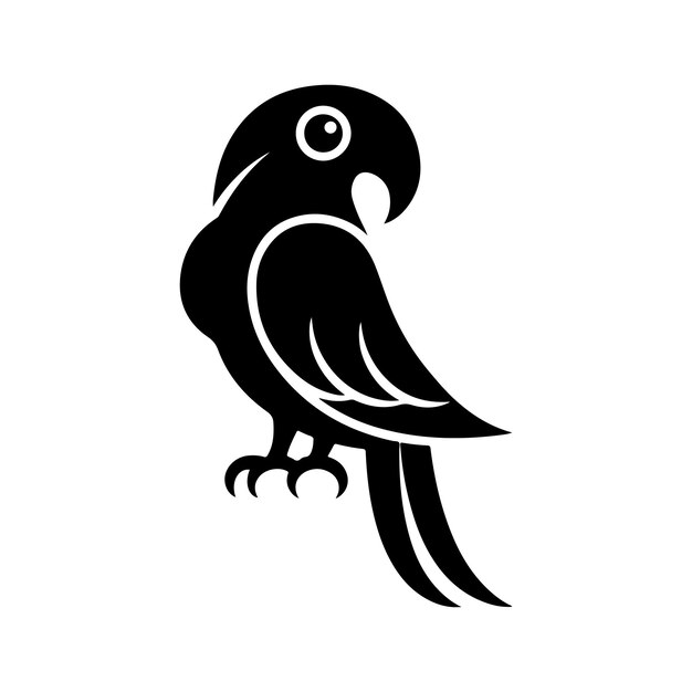 Logotipo de silueta de loro