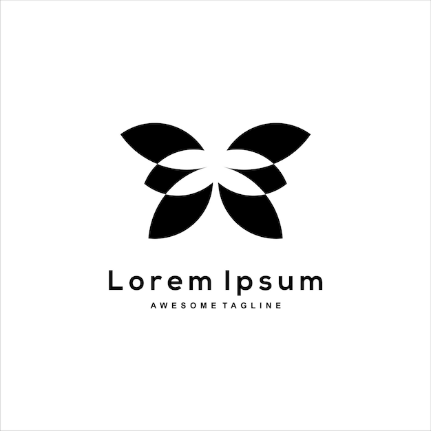 Logotipo de silueta de mariposa