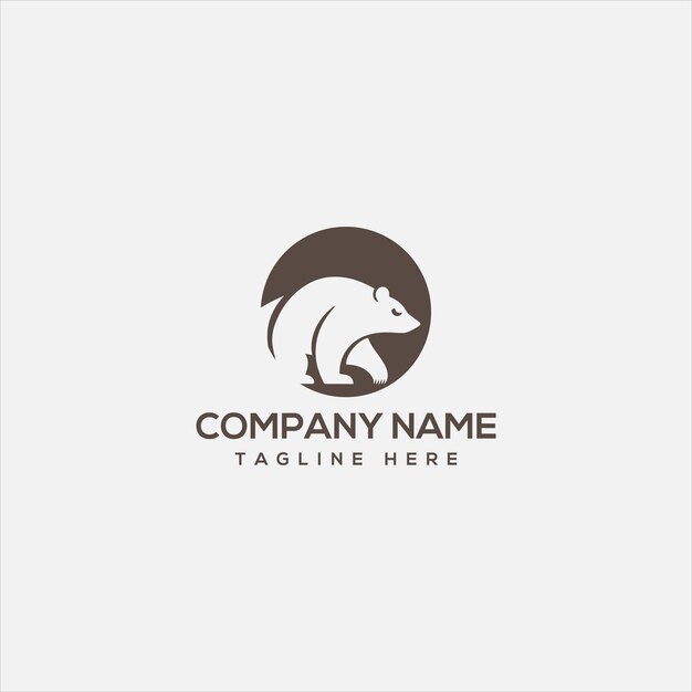 Logotipo de silueta de oso con diseño vectorial