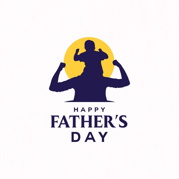 Vector logotipo de silueta de padre e hijo para el feliz día del padre