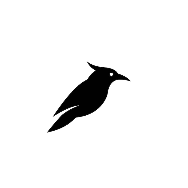 Logotipo de la silueta del pájaro pájaro carpintero