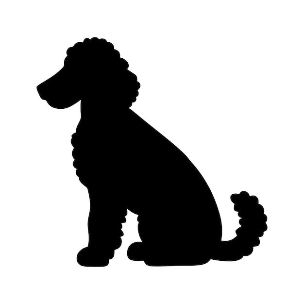 Vector logotipo de silueta de perro aislado sobre fondo blanco