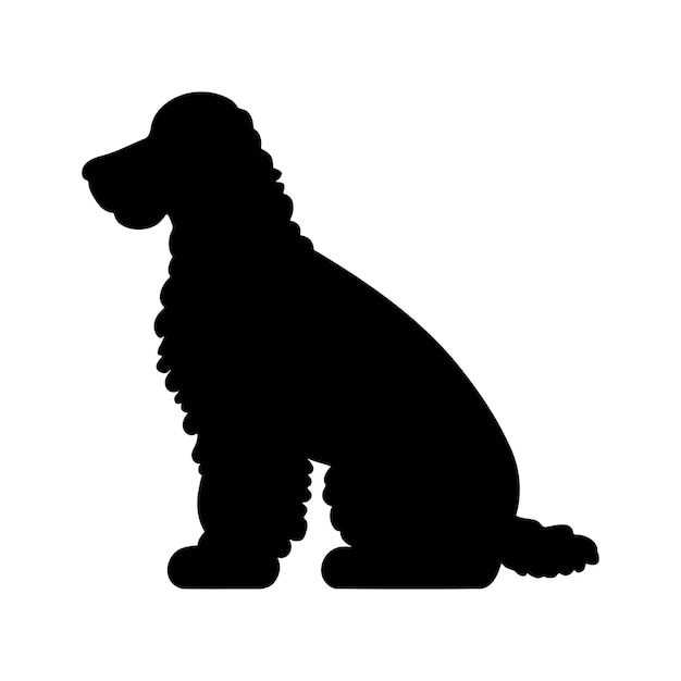 Vector logotipo de silueta de perro aislado sobre fondo blanco