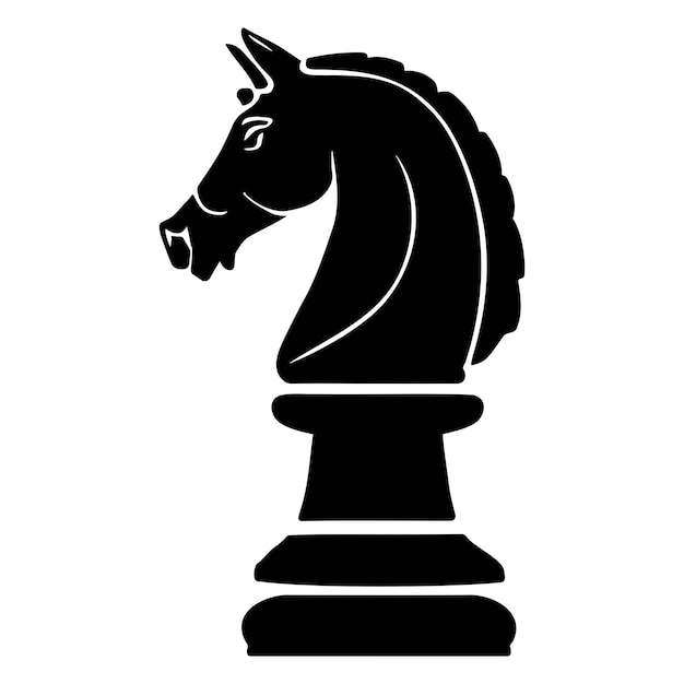 Vector logotipo de silueta de pieza de ajedrez de caballo ilustración vectorial