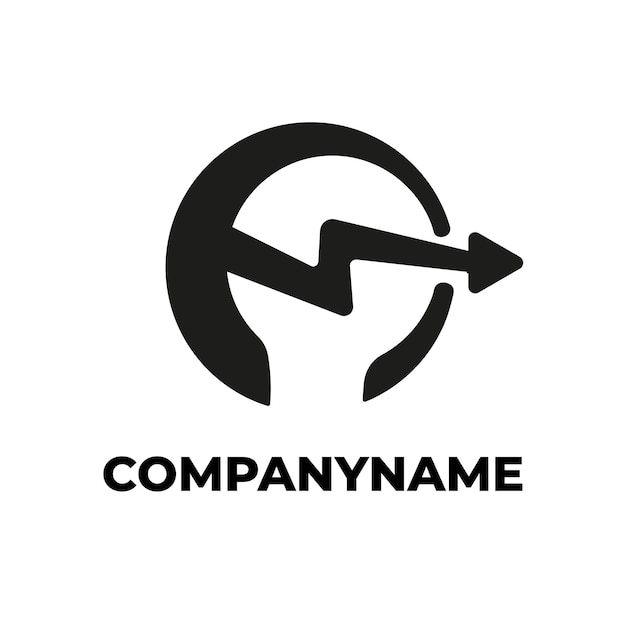 logotipo de silueta que combina la letra a con el relámpago