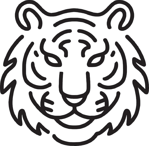 Logotipo de silueta de tigre rugiendo con un efecto 3D