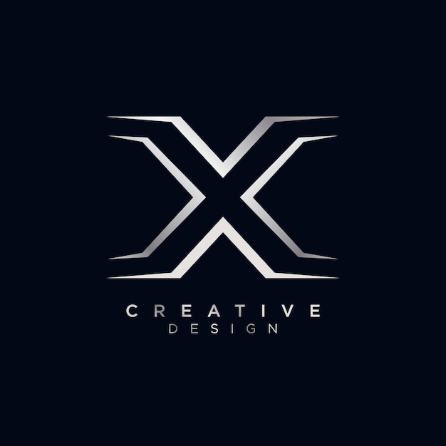 El logotipo Silver X para las marcas creativas