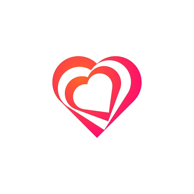logotipo de símbolo de amor o corazón girado moderno