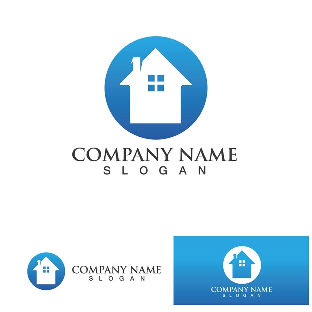 Logotipo y símbolo de la casa y la construcción