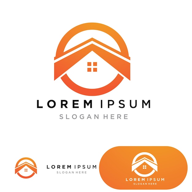 Logotipo y símbolo de la casa y la construcción