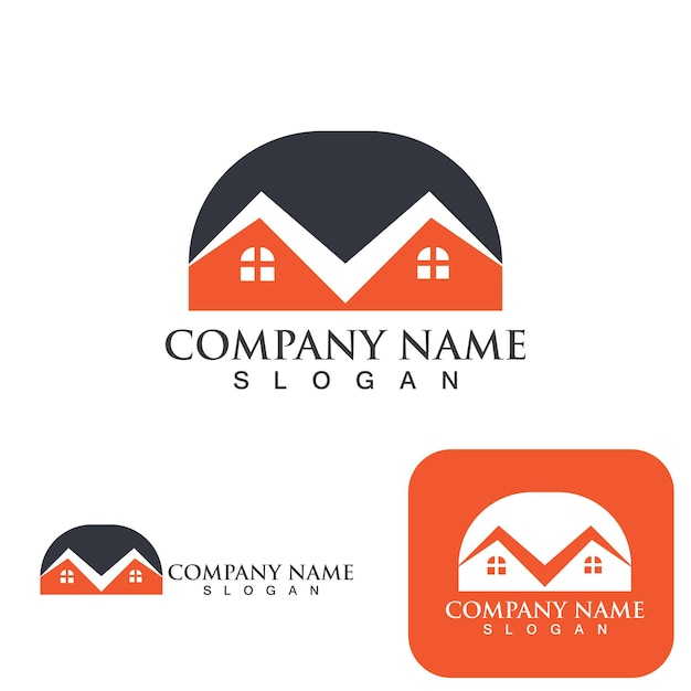 Logotipo y símbolo de la casa y la construcción
