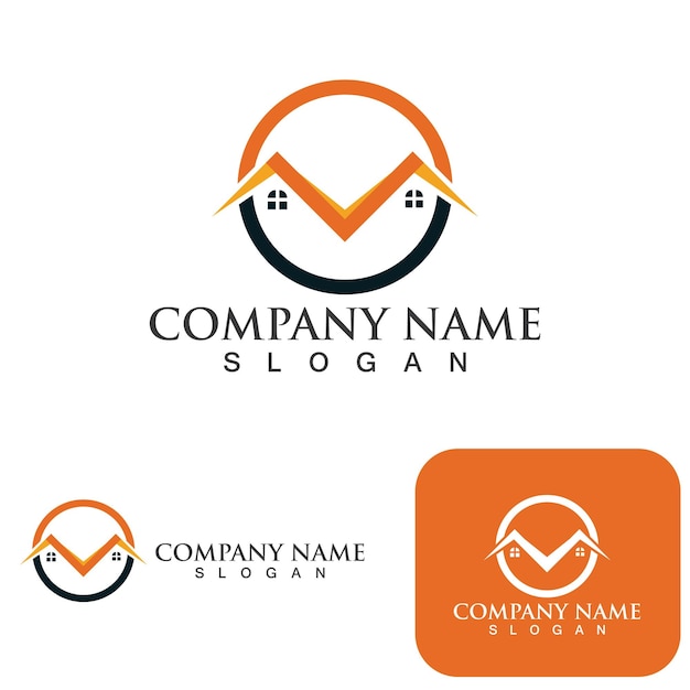 Logotipo y símbolo de la casa y la construcción