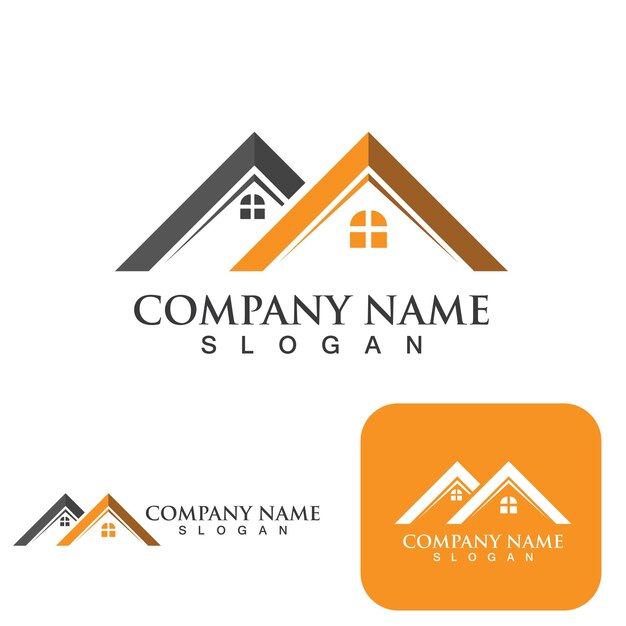 Logotipo y símbolo de la casa y la construcción