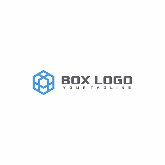 Logotipo con el símbolo del cubo hexagonal geométrico