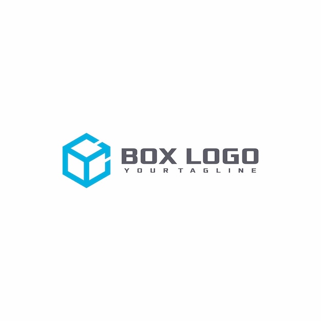 Logotipo con el símbolo del cubo hexagonal geométrico