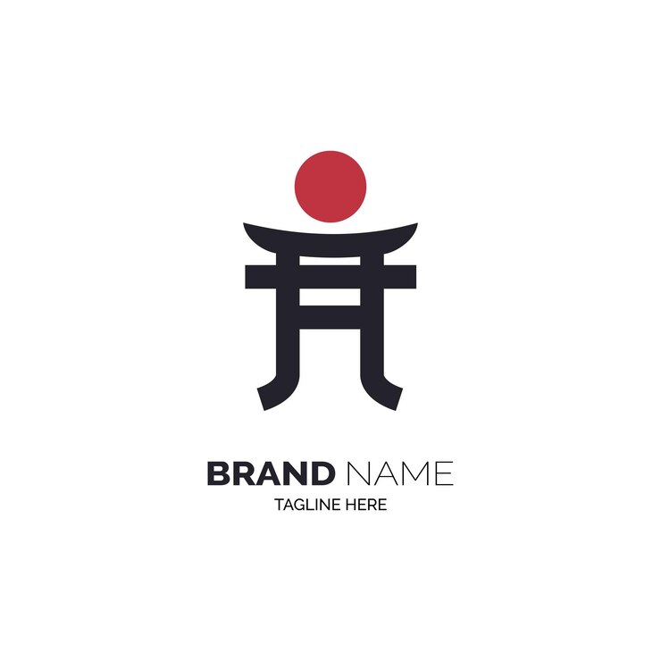 Vector logotipo del símbolo de la cultura de la puerta torii japonesa para marca o empresa