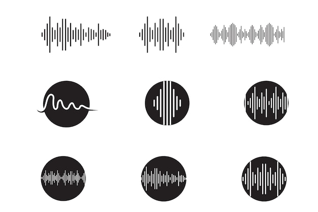 Logotipo y símbolo del ecualizador de ondas sonoras