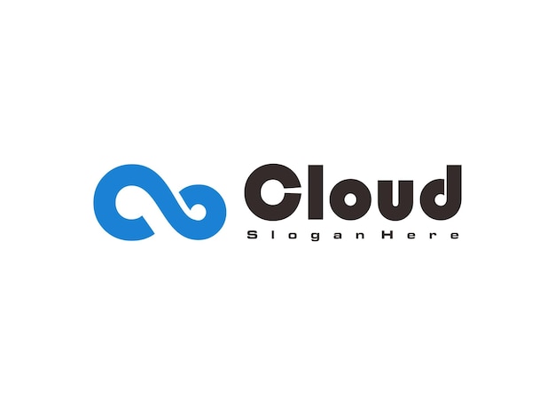 Un logotipo con un símbolo estilizado de infinito y la palabra "Cloudquot" con un marcador de lugar de eslogan