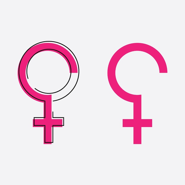 Logotipo de símbolo de género de sexo e igualdad de hombres y mujeres ilustración vectorial