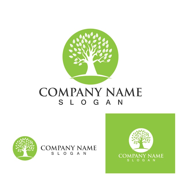 Logotipo y símbolo de la hoja verde del árbol