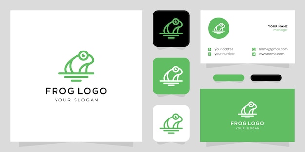 Logotipo de símbolo de icono creativo de rana verde