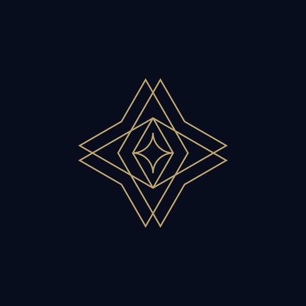 logotipo de símbolo de línea de estrella de código elegante simple