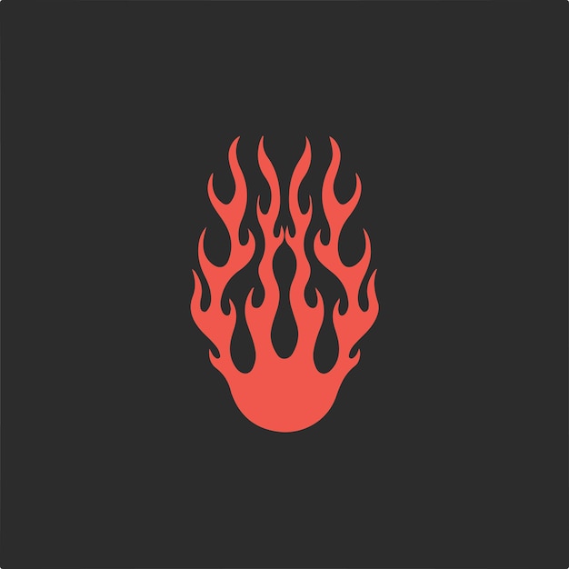 Logotipo del símbolo de la llama roja sobre fondo negro Ilustración de Vector plano de tatuaje de plantilla de calcomanía tribal