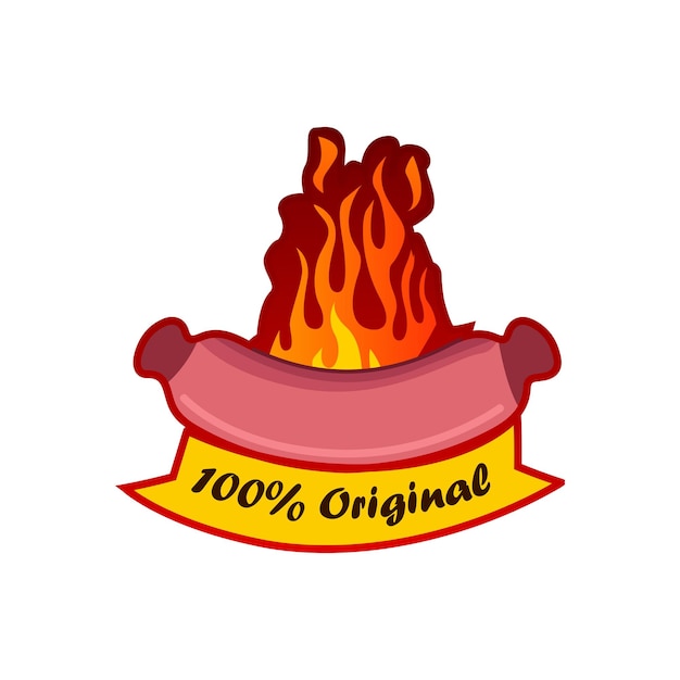 logotipo de símbolo de salchicha a la parrilla con plantilla vectorial de estilo moderno adecuada para negocios de comida rápida