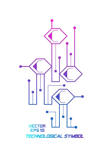 Logotipo de símbolo de tecnologíaestructura molecular