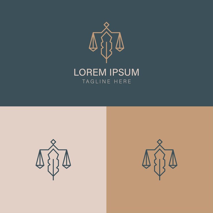 Logotipo simple de abogado con pluma