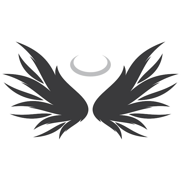 El logotipo simple de las alas de ángel