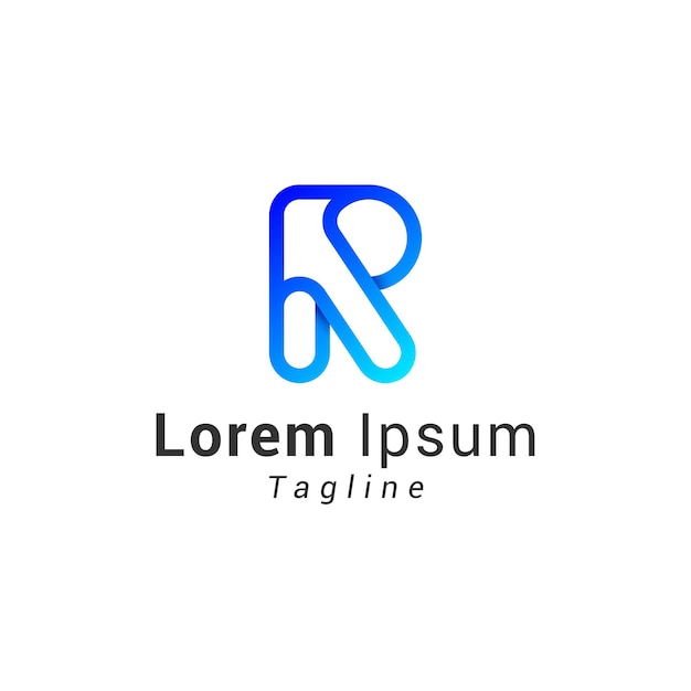 Logotipo simple del arte de línea de la letra R