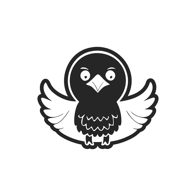 Logotipo simple en blanco y negro con un águila bonita y linda