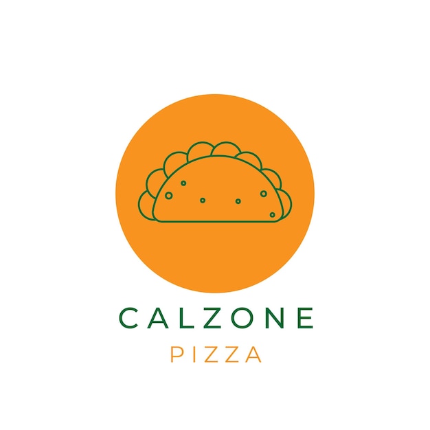 Logotipo simple de Calzone doblado de pizza