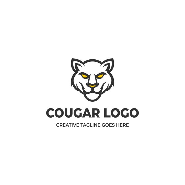 Vector el logotipo simple de cougar