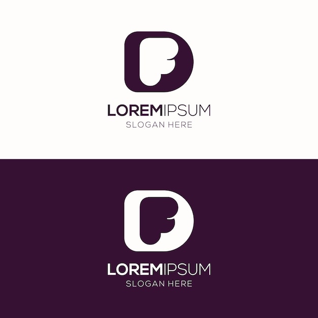 Un logotipo simple, elegante y memorable con la letra DF para empresas