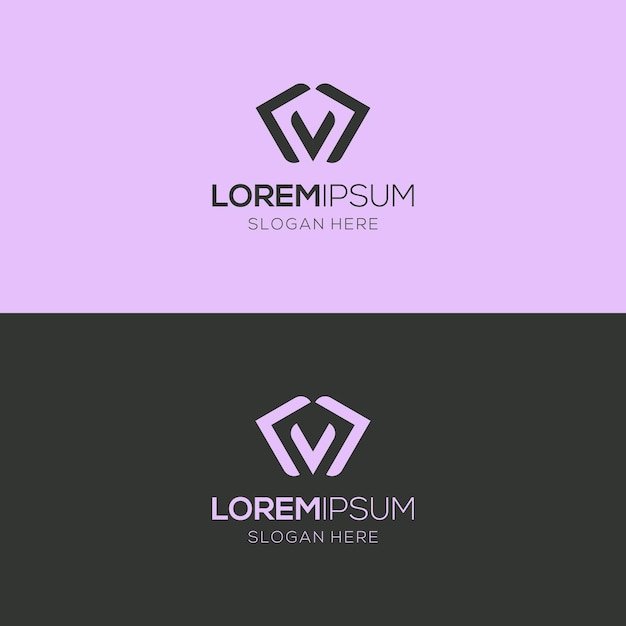 Un logotipo simple, elegante y memorable con la letra V para las empresas
