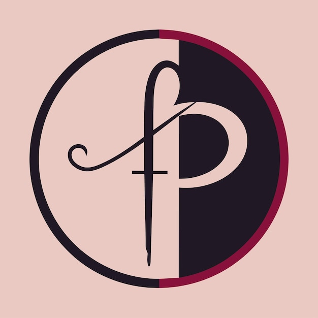 Un logotipo simple para una empresa comercial de bordados FP Logo