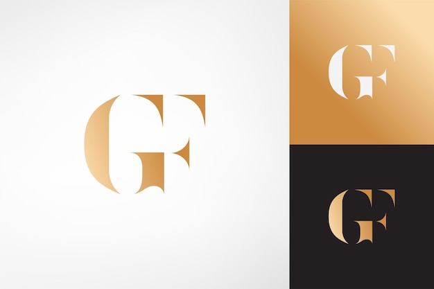 Vector logotipo simple de fuente gf serif con estilo moderno clásico para monograma de boda de marca personal, etc.