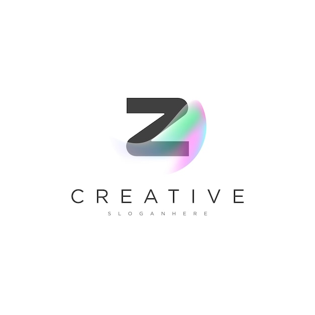 el logotipo simple del gradiente inicial de Z
